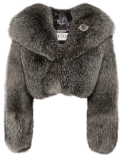 PHILIPP PLEIN Fox Fur Hooded Short Jacket>Donna Giubbotti|Pellicce E Cappotti