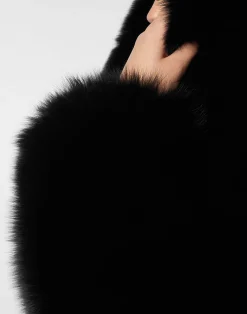 PHILIPP PLEIN Fox Fur Hooded Short Jacket><noscript><img data-lazyloaded=