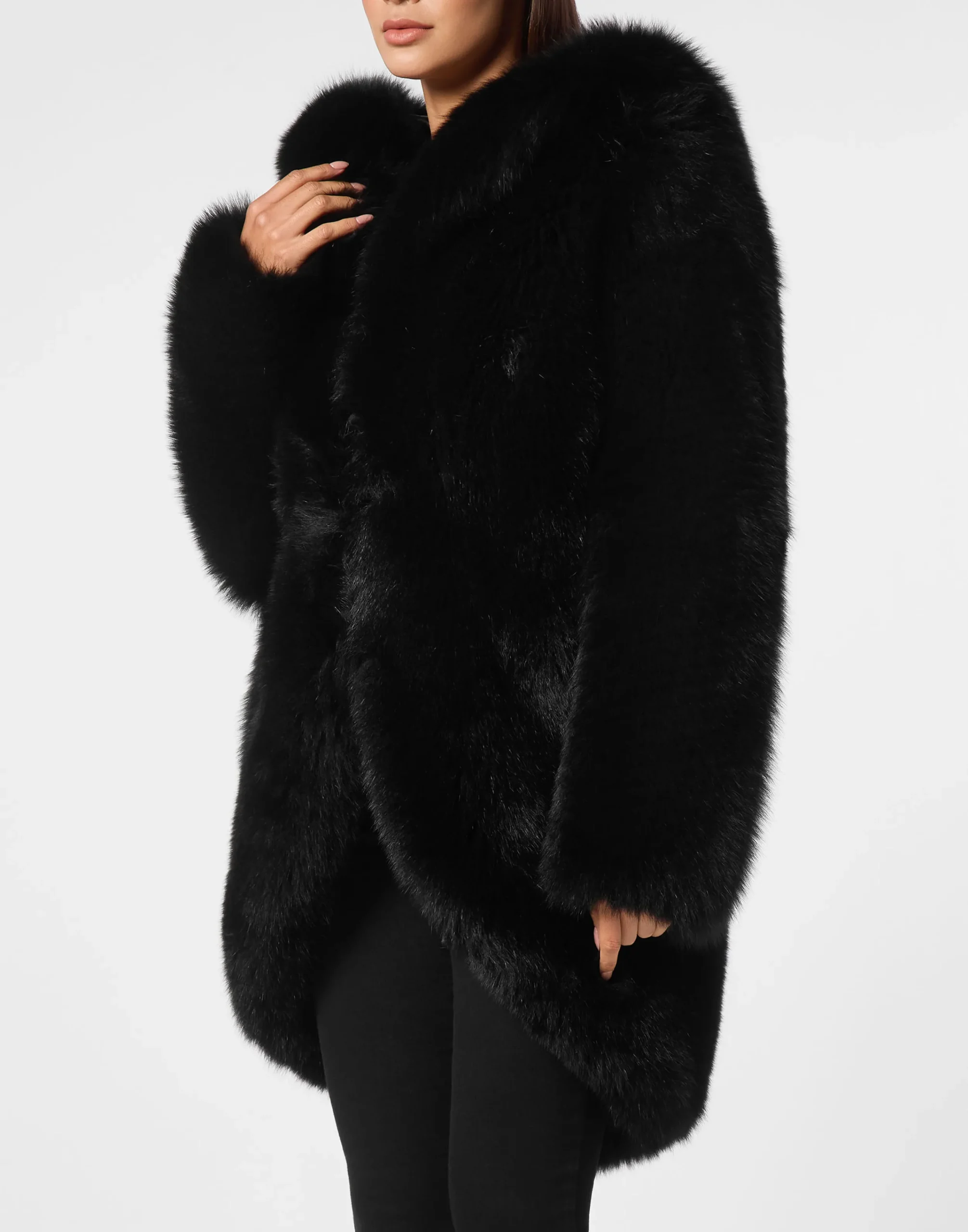PHILIPP PLEIN Fox Fur Oversize Jacket>Donna Giubbotti|Pellicce E Cappotti