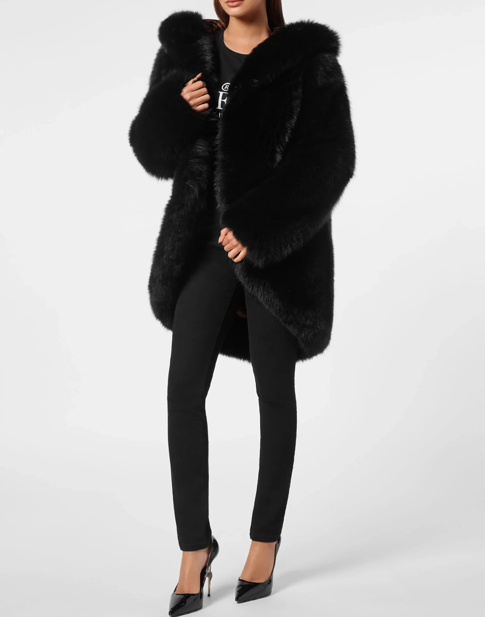 PHILIPP PLEIN Fox Fur Oversize Jacket>Donna Giubbotti|Pellicce E Cappotti
