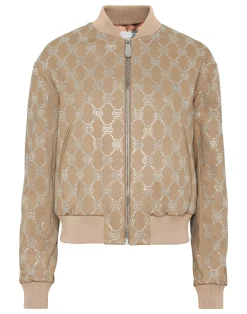 PHILIPP PLEIN Gabardine Bomber Strass Monogram>Donna Giubbotti