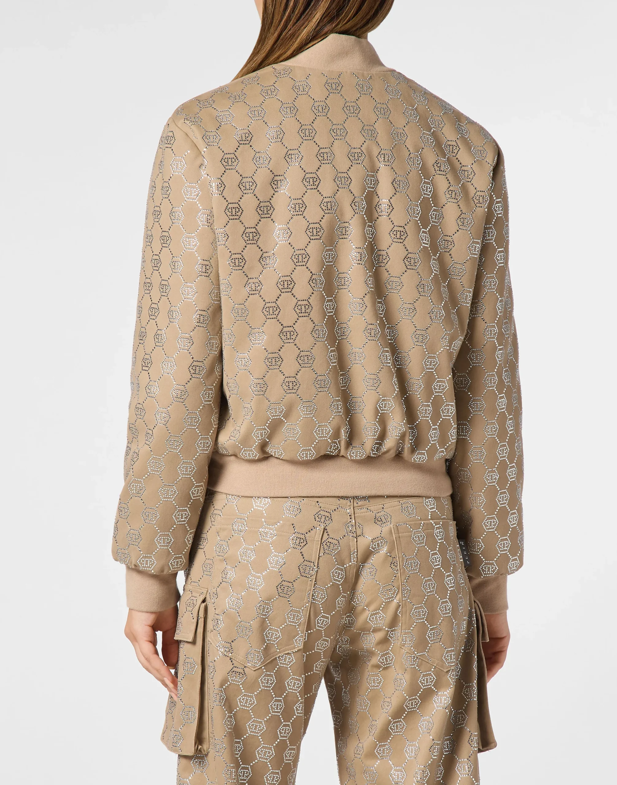 PHILIPP PLEIN Gabardine Bomber Strass Monogram>Donna Giubbotti