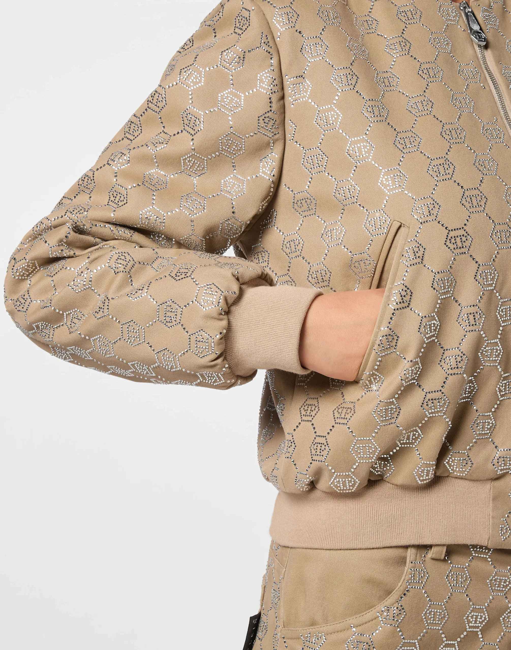 PHILIPP PLEIN Gabardine Bomber Strass Monogram>Donna Giubbotti