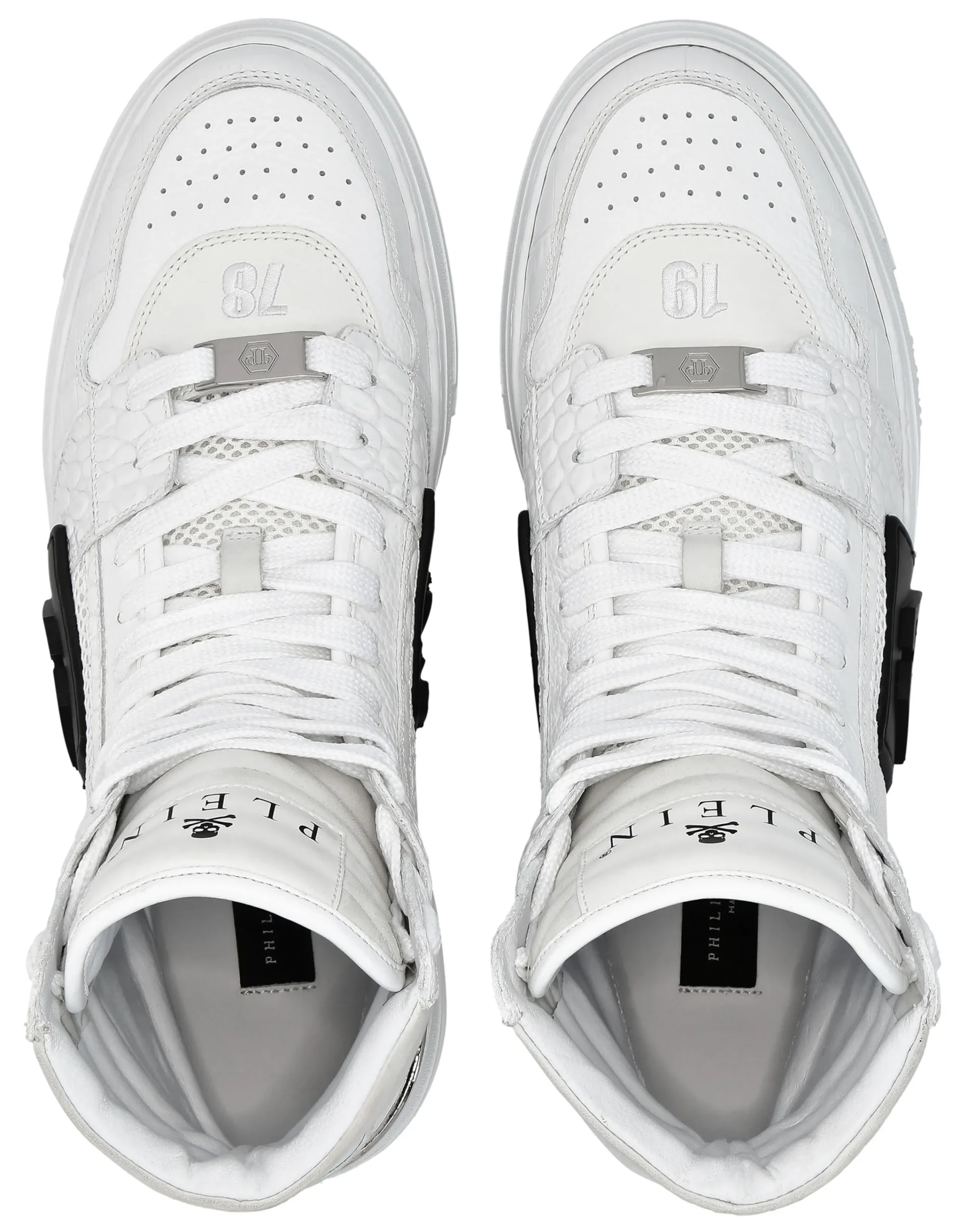 PHILIPP PLEIN Hi-Top Crocco Printed Sneakers Phantom Kick$>Uomo High Top Sneakers