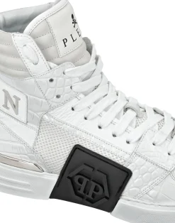 PHILIPP PLEIN Hi-Top Crocco Printed Sneakers Phantom Kick$><noscript><img data-lazyloaded=