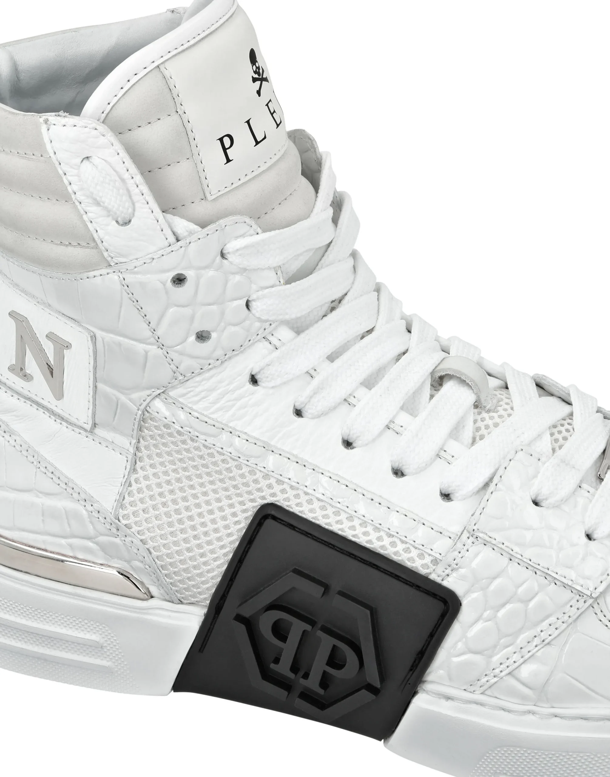 PHILIPP PLEIN Hi-Top Crocco Printed Sneakers Phantom Kick$>Uomo High Top Sneakers