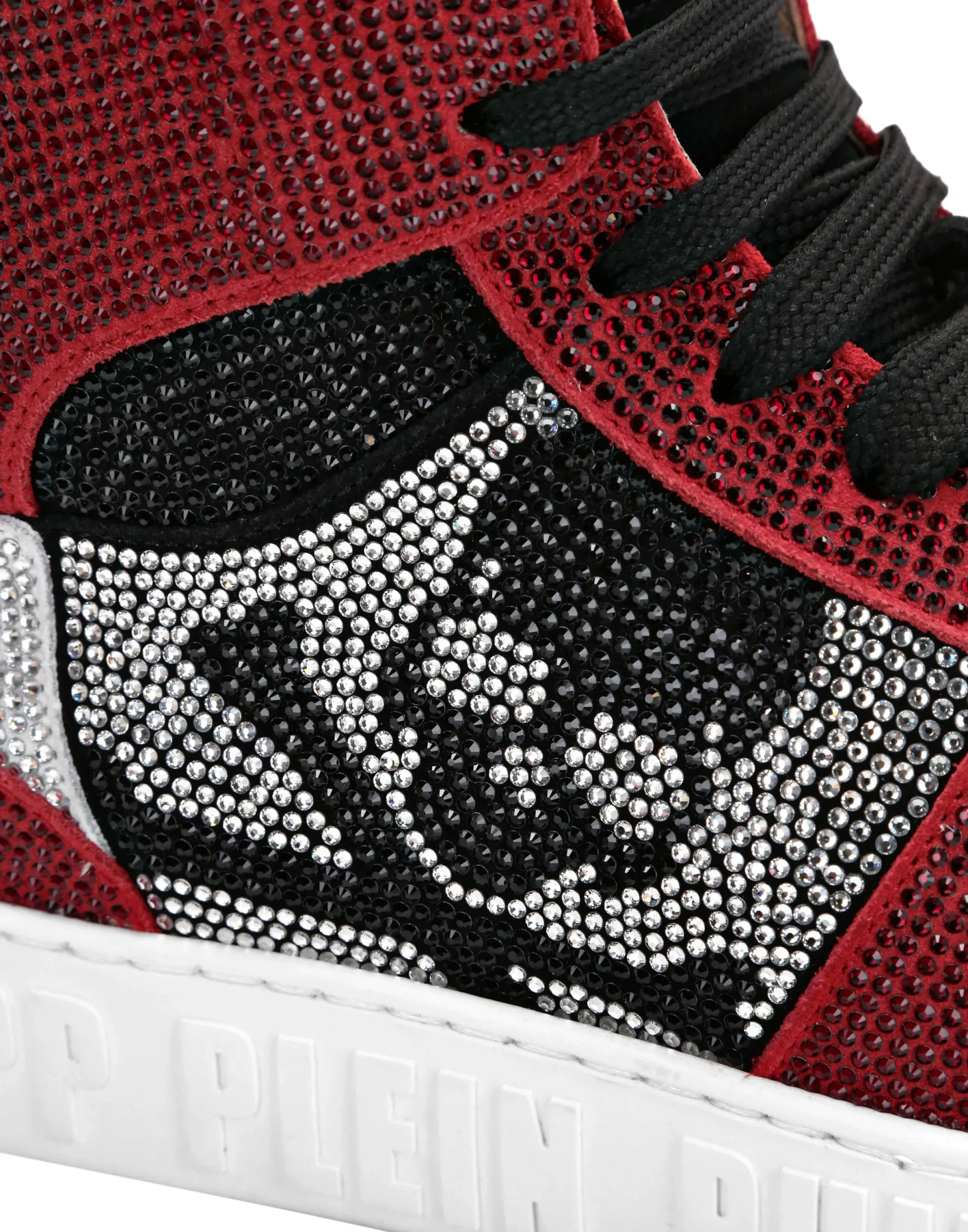 PHILIPP PLEIN HI-TOP SNEAKERS NOTORIOUS CRYSTAL SKULL with Crystals>Uomo High Top Sneakers|High Top Sneakers