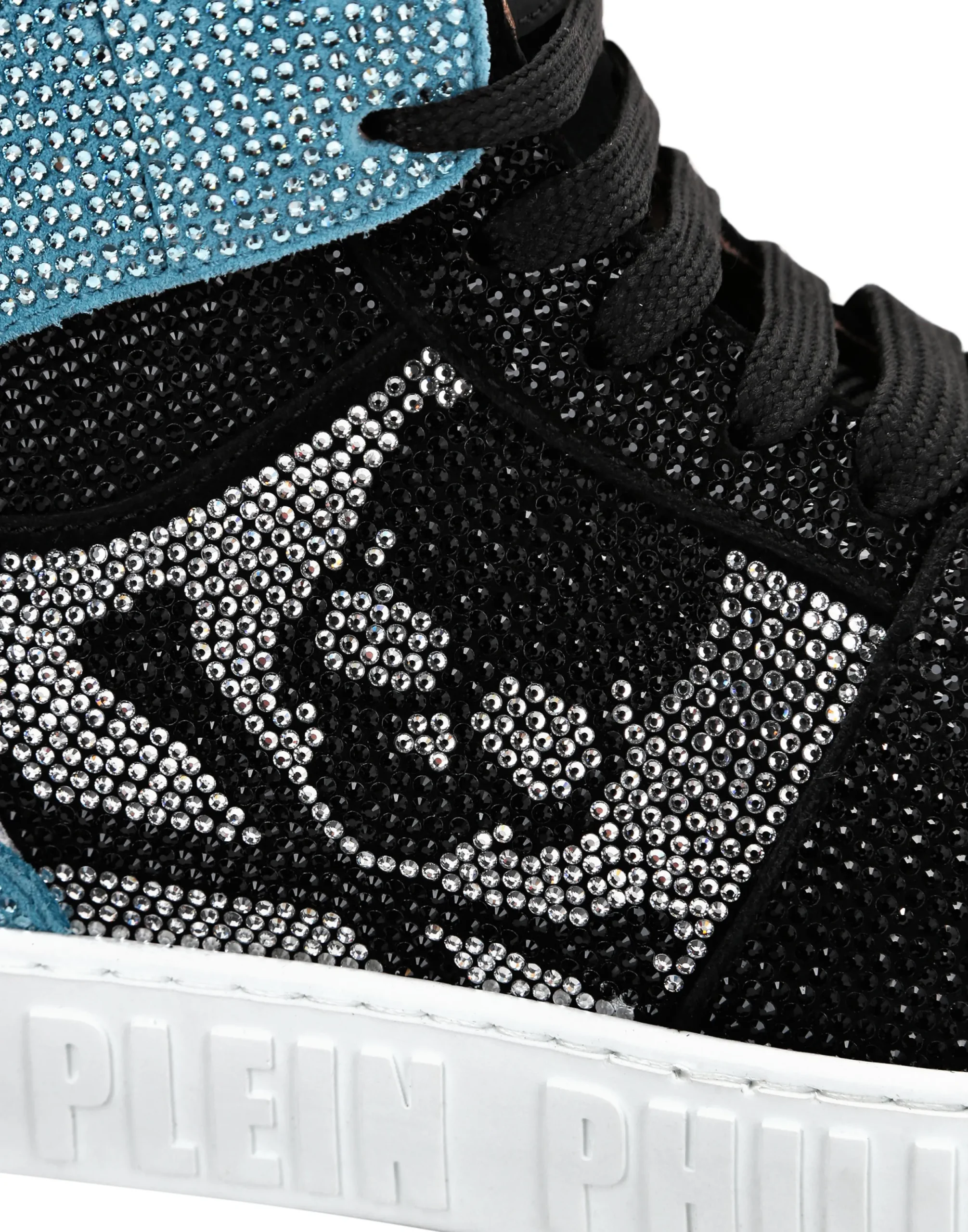 PHILIPP PLEIN HI-TOP SNEAKERS NOTORIOUS CRYSTAL SKULL with Crystals>Uomo High Top Sneakers|High Top Sneakers