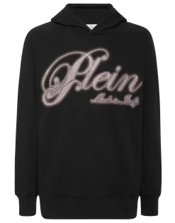 PHILIPP PLEIN Hoodie Basic Strass Signature>Uomo Street Couture|Pullover / Felpe / Giacche
