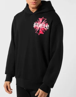 PHILIPP PLEIN Hoodie Sweatshirt Worldwide Crest><noscript><img data-lazyloaded=