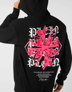 PHILIPP PLEIN Hoodie Sweatshirt Worldwide Crest><noscript><img data-lazyloaded=
