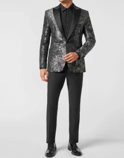PHILIPP PLEIN Jacquard Blazer Lord fit Gothic Plein with Crystals><noscript><img data-lazyloaded=