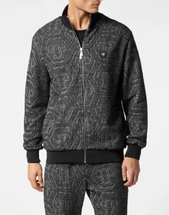 PHILIPP PLEIN Jacquard Jogging Jacket LS Monogram>Uomo Street Couture