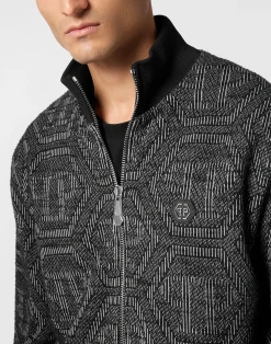 PHILIPP PLEIN Jacquard Jogging Jacket LS Monogram><noscript><img data-lazyloaded=