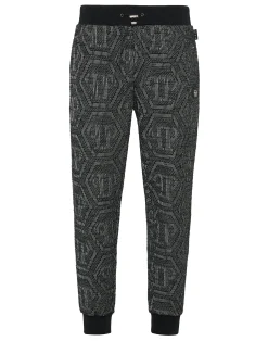 PHILIPP PLEIN Jacquard Jogging Pants Monogram>Uomo Street Couture