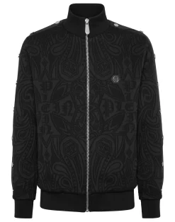 PHILIPP PLEIN Jacquard Tracksuit Jacket Chrome Crest>Uomo Street Couture