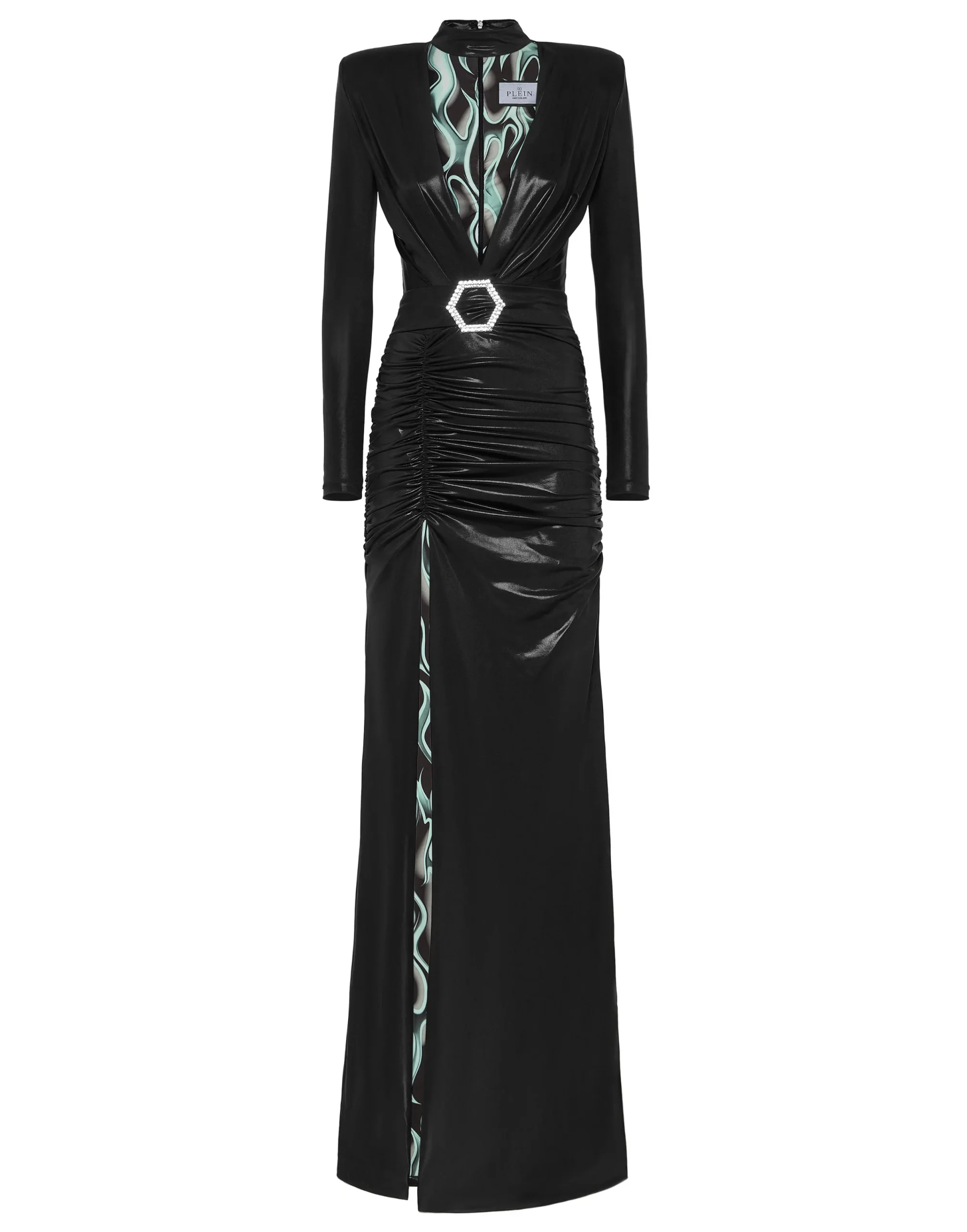 PHILIPP PLEIN Jersey Long Dress LS Lining Flame>Donna Abiti E Gonne