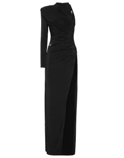 PHILIPP PLEIN Jersey Long Dress Mono Sleeve Strass>Donna Abiti E Gonne