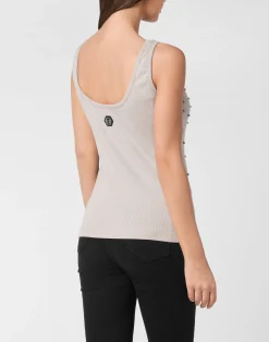 PHILIPP PLEIN Jersey Rib Tank top Stones><noscript><img data-lazyloaded=