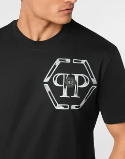 PHILIPP PLEIN Jersey T-shirt Round Neck SS Hexagon><noscript><img data-lazyloaded=