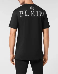 PHILIPP PLEIN Jersey T-shirt Round Neck SS Skull & Bones><noscript><img data-lazyloaded=
