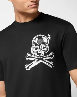 PHILIPP PLEIN Jersey T-shirt Round Neck SS Skull & Bones><noscript><img data-lazyloaded=
