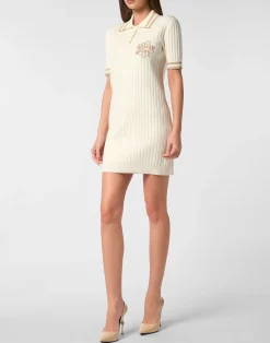 PHILIPP PLEIN Knit Polo Dress><noscript><img data-lazyloaded=