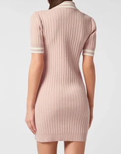 PHILIPP PLEIN Knit Polo Dress><noscript><img data-lazyloaded=
