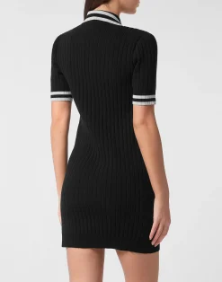PHILIPP PLEIN Knit Polo Dress><noscript><img data-lazyloaded=