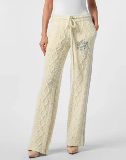 PHILIPP PLEIN Knit Straight Joggers Signature>Donna Maglieria