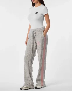 PHILIPP PLEIN Knit Straight Joggers Signature><noscript><img data-lazyloaded=