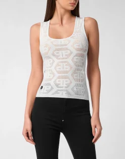 PHILIPP PLEIN Knit Tank Top Monogram>Donna Top