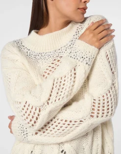 PHILIPP PLEIN Knitted Pullover Round Neck Long-Sleeve Strass><noscript><img data-lazyloaded=