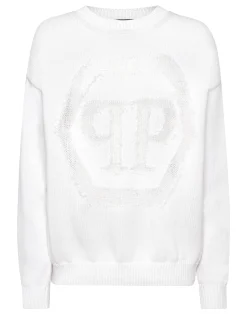 PHILIPP PLEIN Knitted Pullover Round Neck Long-Sleeve Hexagon>Donna Maglieria