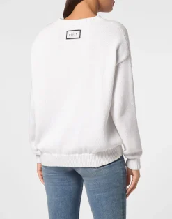 PHILIPP PLEIN Knitted Pullover Round Neck Long-Sleeve Hexagon><noscript><img data-lazyloaded=