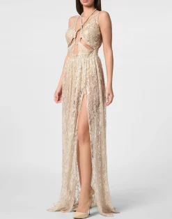PHILIPP PLEIN Lace Long Dress><noscript><img data-lazyloaded=
