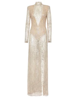 PHILIPP PLEIN Lace Long Dress>Donna Abiti E Gonne