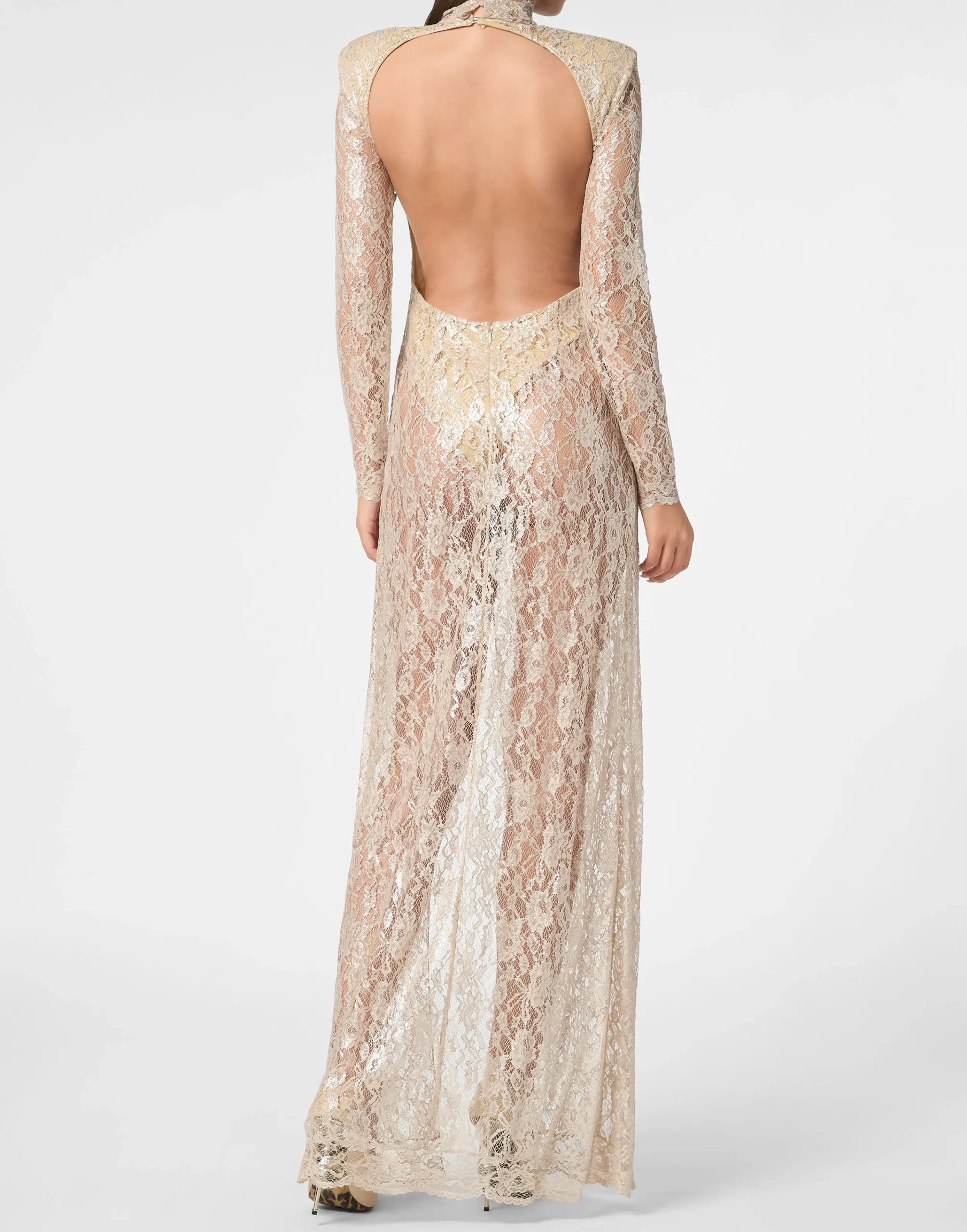 PHILIPP PLEIN Lace Long Dress>Donna Abiti E Gonne