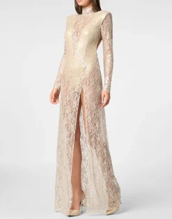 PHILIPP PLEIN Lace Long Dress><noscript><img data-lazyloaded=