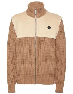 PHILIPP PLEIN Lambswool Shearling High Collar Bomber>Uomo Giacche E Cappotti