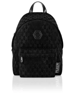PHILIPP PLEIN Leather Backpack Monogram Strass>Uomo Zaini