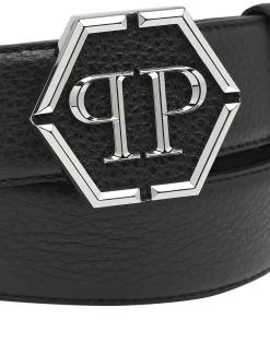 PHILIPP PLEIN Leather Belt Hexagon>Uomo Cinture