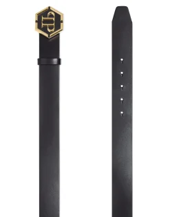 PHILIPP PLEIN Leather Belt Hexagon>Uomo Cinture