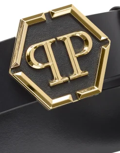 PHILIPP PLEIN Leather Belt Hexagon>Uomo Cinture