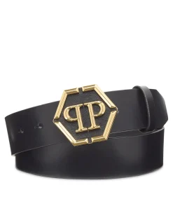 PHILIPP PLEIN Leather Belt Hexagon><noscript><img data-lazyloaded=