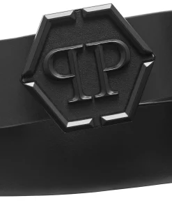 PHILIPP PLEIN Leather Belt Hexagon>Uomo Cinture