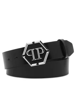 PHILIPP PLEIN Leather Belt Hexagon><noscript><img data-lazyloaded=