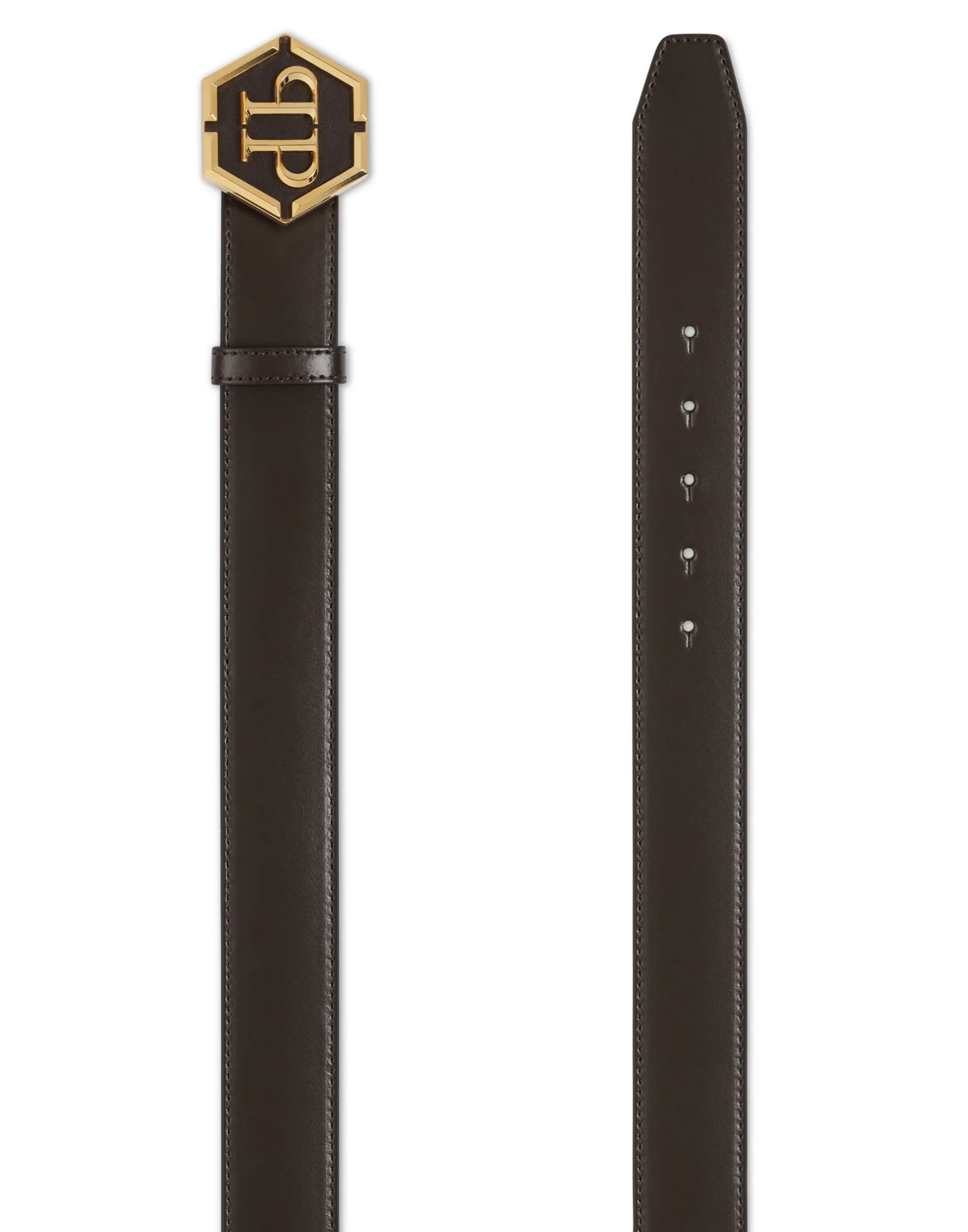 PHILIPP PLEIN Leather Belt Hexagon>Uomo Cinture