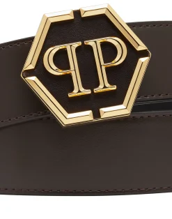 PHILIPP PLEIN Leather Belt Hexagon>Uomo Cinture