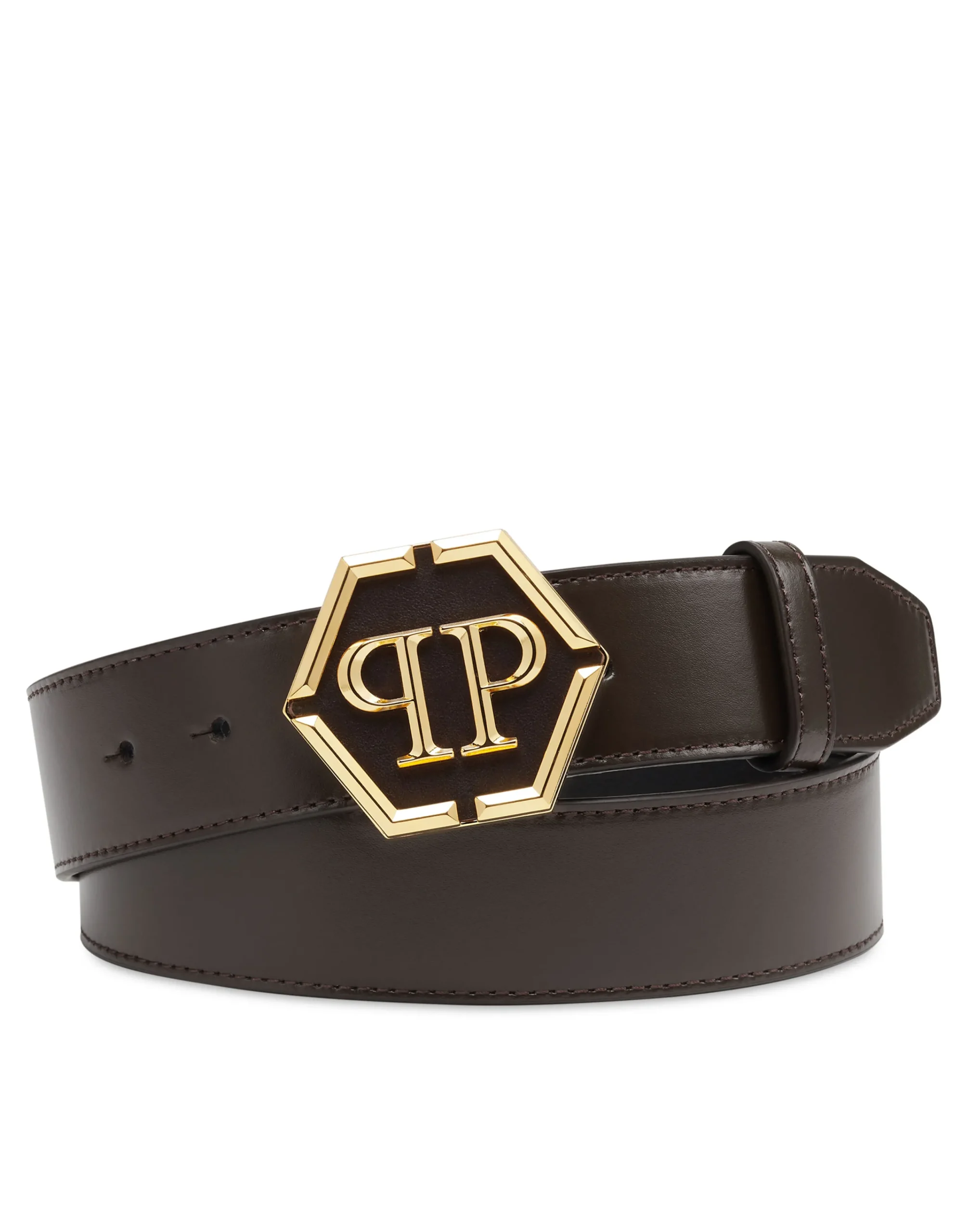 PHILIPP PLEIN Leather Belt Hexagon>Uomo Cinture